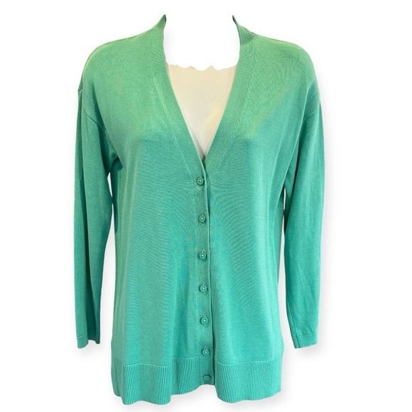 Talbots Button Cardigan Green Size Petite Small - Picture 1 of 8